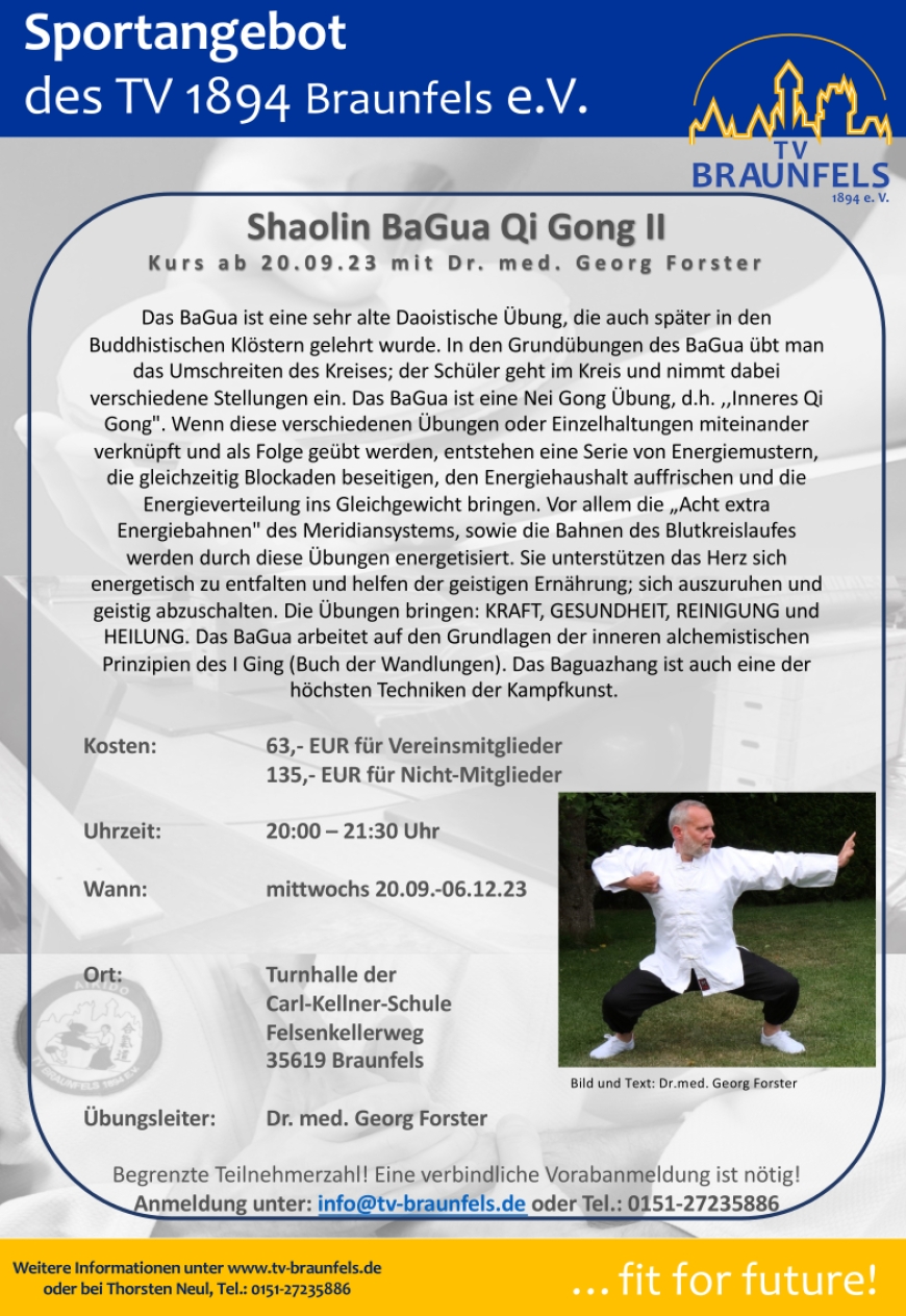 Zweiter BaGua Qi Gong Kurs startet ab September